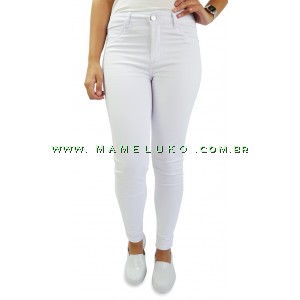 Calça Jeans Feminina Sawary Skinn Branco na Mameluko