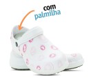 Babuche Profissional Soft Works Estampado Com Palmilha - Corações Rosas - Branco