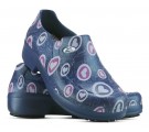 Sapato Profissional Soft Works II Estampado - Corações Rosas - Azul Marinho 