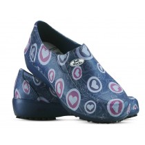 Sapato Lady Works - Corações Rosas - Azul Marinho