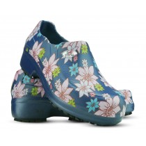 Sapato Profissional Soft Works II Estampado Flor Rosa - Azul Marinho