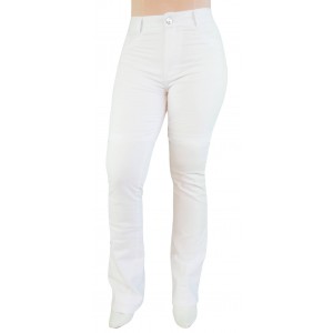 Calça Branca Jeans Feminina Sawar Branco na Mameluko